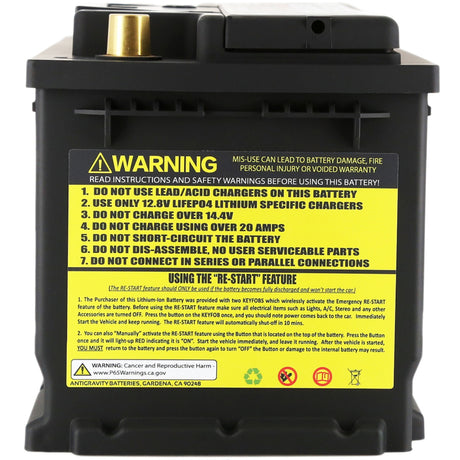 Antigravity H7/Group 94R Lithium Car Battery w/Re-Start - Rowdy Warehouse 