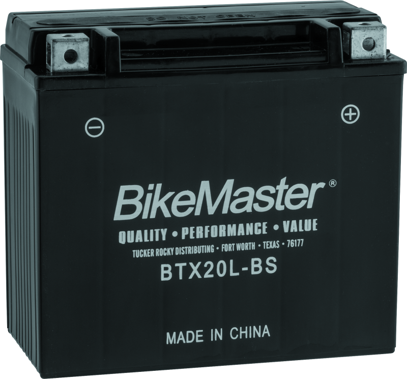 BikeMaster BTX20L-BS Battery - Rowdy Warehouse 