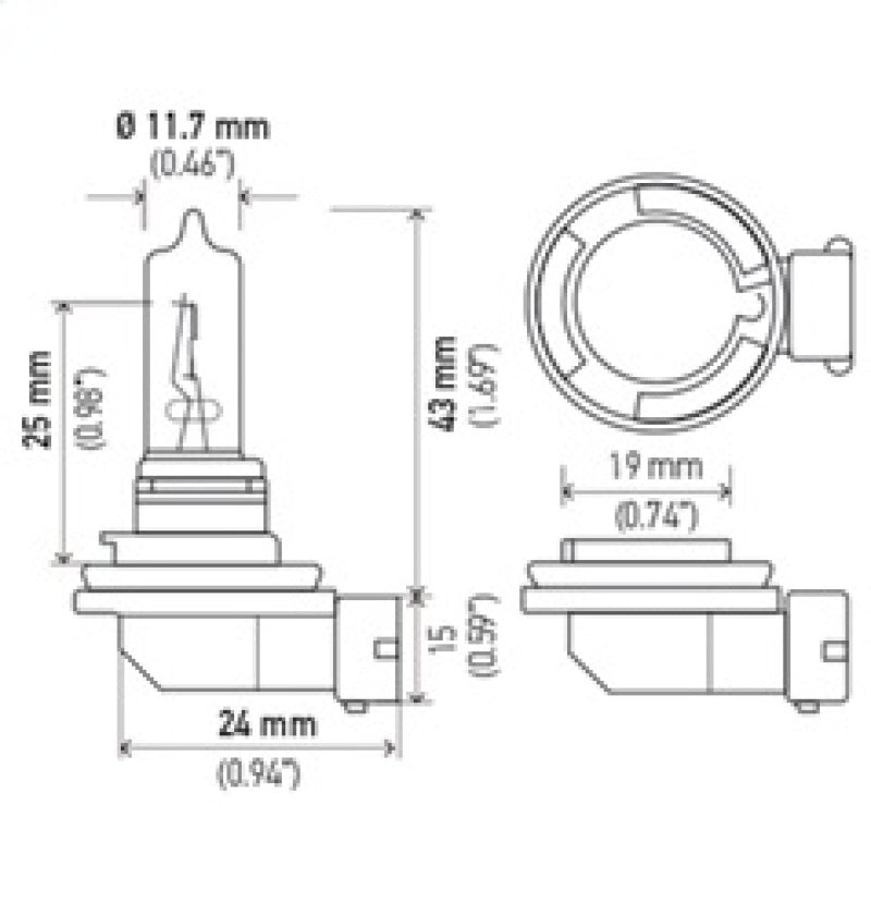 Hella Bulb H9 12V 65W PGJ19-5 T4 - Rowdy Warehouse 