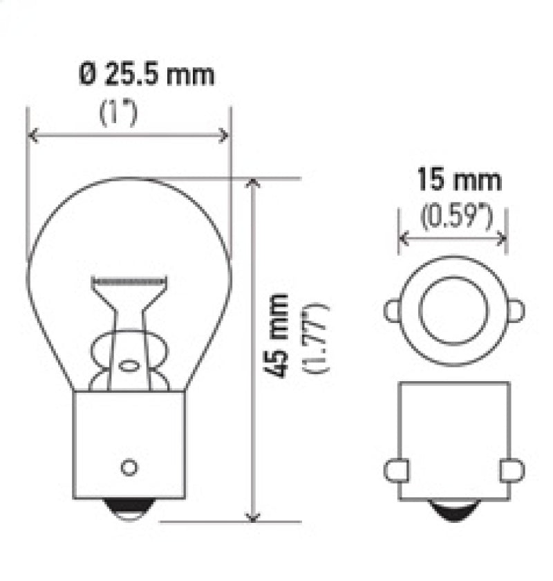 Hella Bulb 7506 12V 21W BA15s S8 - Rowdy Warehouse 