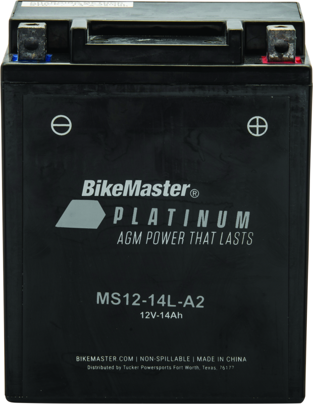 BikeMaster AGM Battery - MS12-14L-A2 - Rowdy Warehouse 