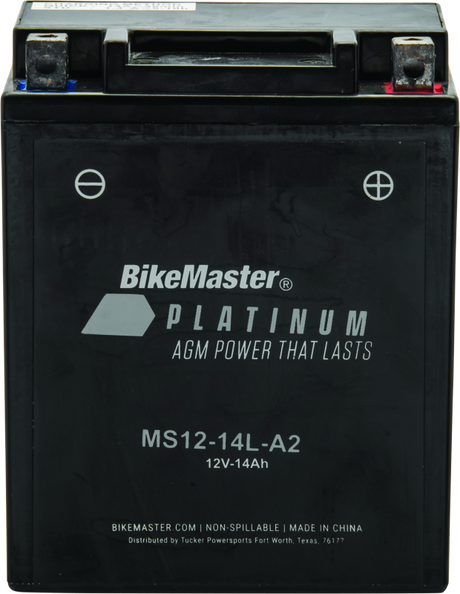 BikeMaster AGM Battery - MS12-14L-A2 - Rowdy Warehouse 