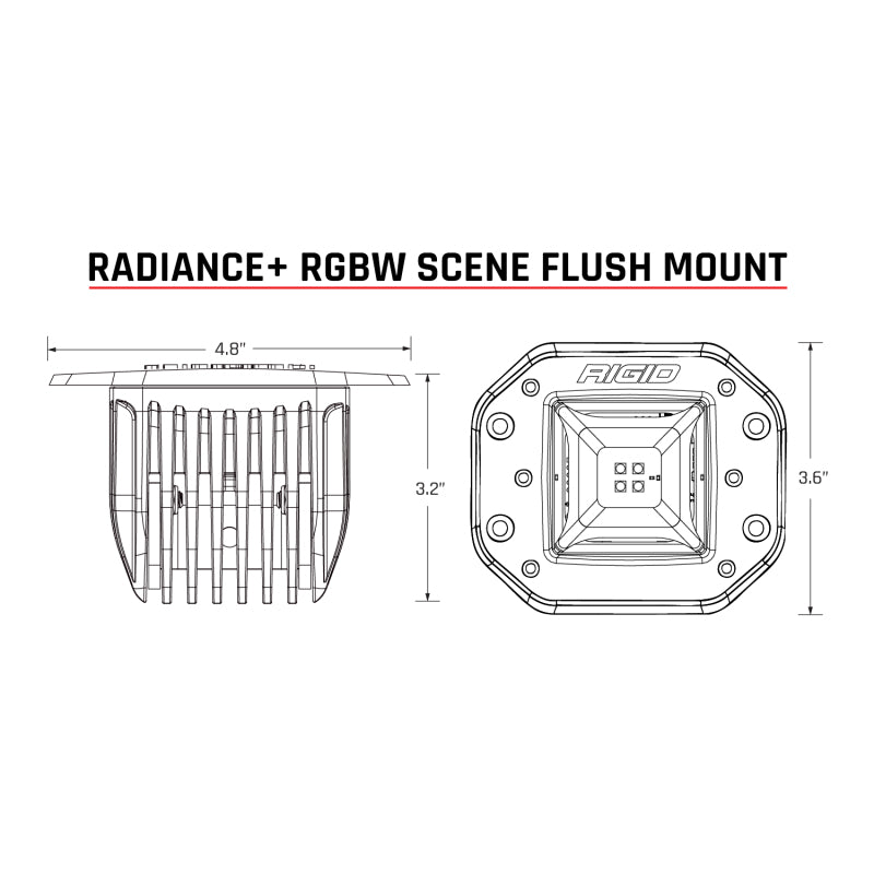 Rigid Industries Radiance+ Scene RGBW Flush Mount - Pair