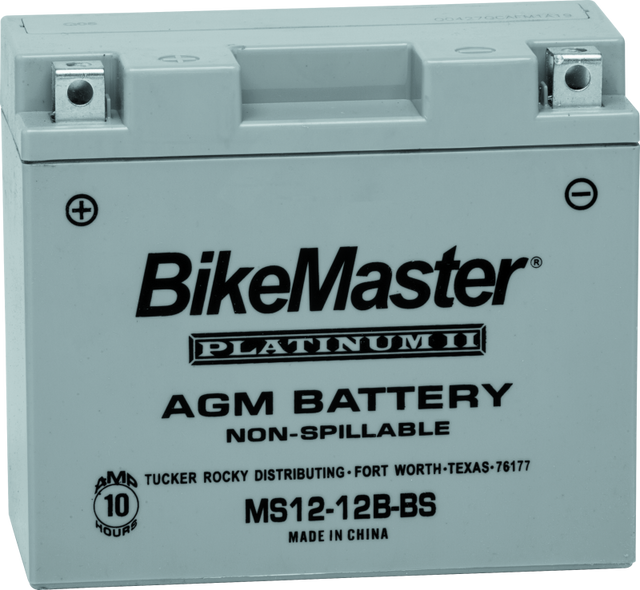 BikeMaster AGM Battery - MS12-12B-BS - Rowdy Warehouse 