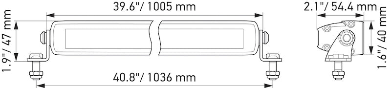 Hella Universal Black Magic 40in Thin Light Bar - Driving Beam - Rowdy Warehouse 