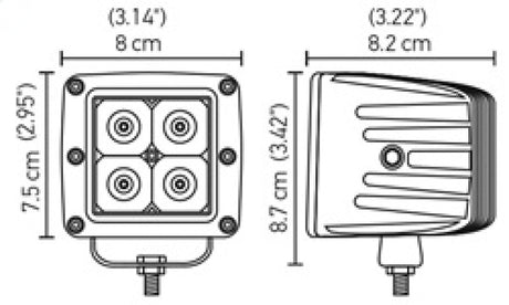 Hella HVF Cube 4 LED Off Road Kit - 3.1in 2X12W - Rowdy Warehouse 