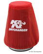 K&N Red Drycharger 5.25in x 3in Round Tapered Air Filter Wrap - Rowdy Warehouse 