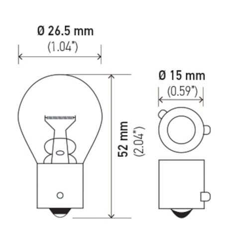 Hella Bulb 9507 24V 21W BAU15s S8 AMBER - Rowdy Warehouse 