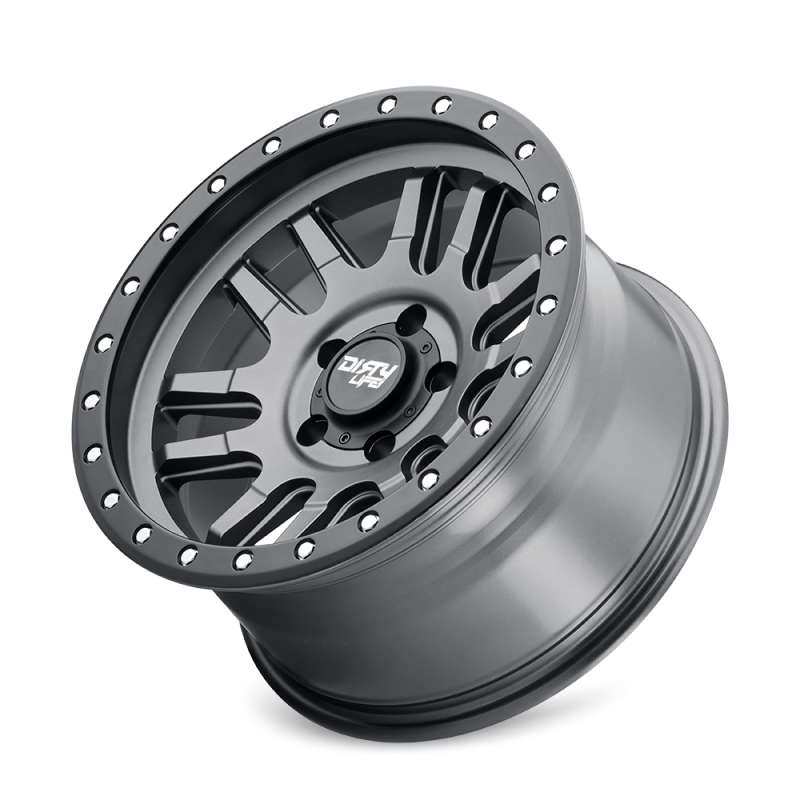 Dirty Life 9309 Canyon Pro 17x9/5x127 BP/-12mm Offset/71.5mm Hub Satin Graphite Wheel - Beadlock - Rowdy Warehouse 