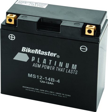 BikeMaster AGM Battery - MS12-14B-4 - Rowdy Warehouse 