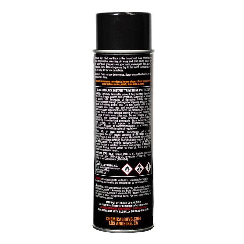 Chemical Guys Black on Black Instant Trim Shine Spray Dressing - 11oz - Rowdy Warehouse 