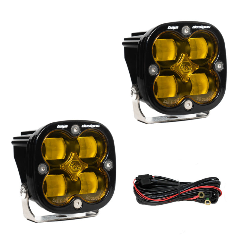 Baja Designs Squadron SAE LED Auxiliary Light Pod Pair - Amber - Rowdy Warehouse 