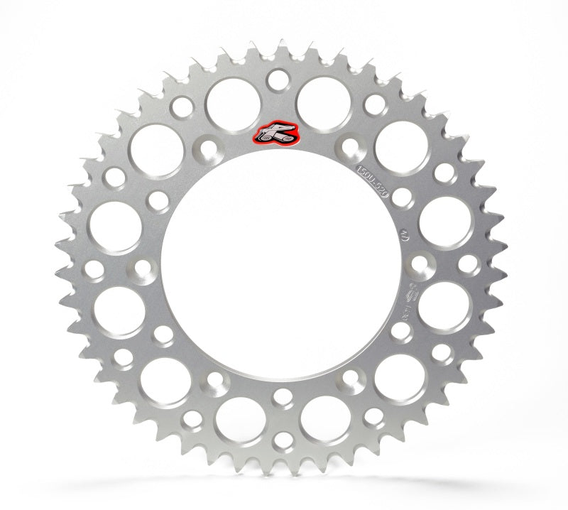 Renthal 04-23 Kawasaki KX 125/ 2T/ X/ XC/ KX450XC Rear Grooved Sprocket - Silver 520-51P Teeth