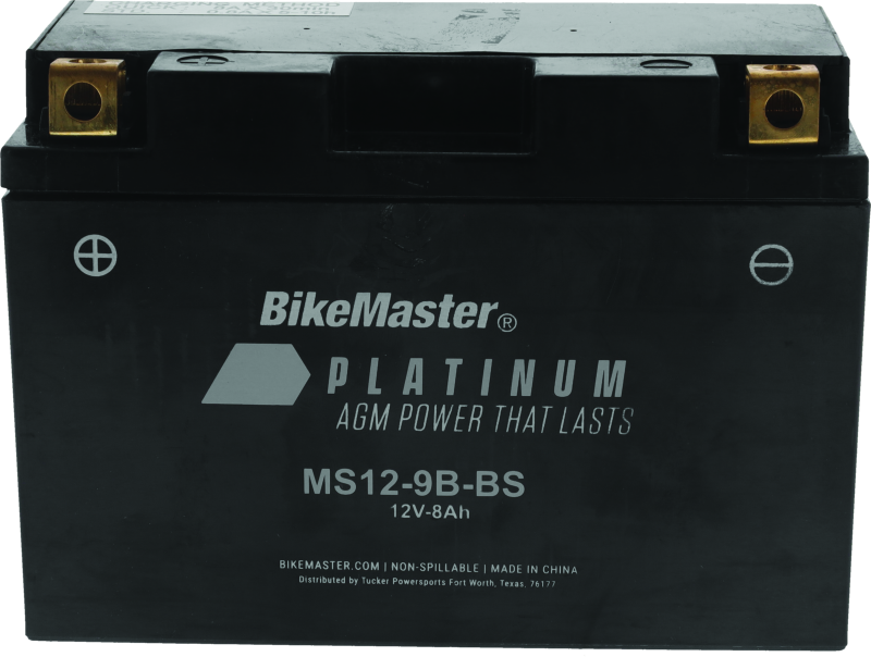 BikeMaster AGM Battery - MS12-9B-BS - Rowdy Warehouse 