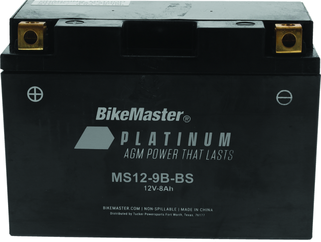 BikeMaster AGM Battery - MS12-9B-BS - Rowdy Warehouse 