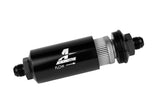 Aeromotive In-Line Filter - (AN -8 Male) 40 Micron Stainless Mesh Element Bright Dip Black Finish - Rowdy Warehouse 