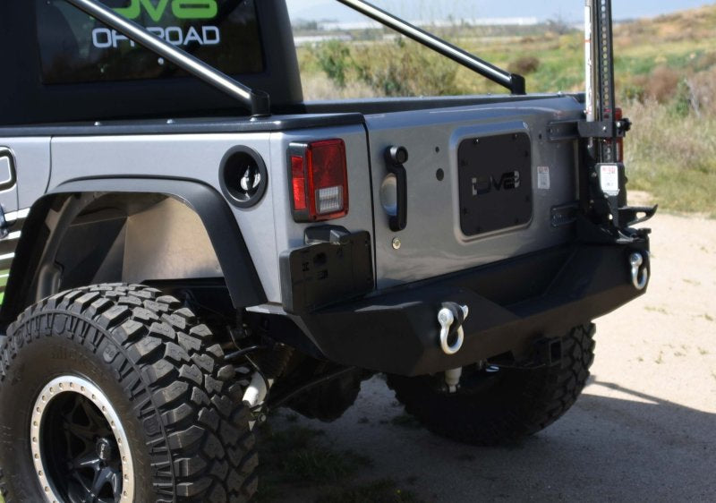 DV8 Offroad 07-18 Jeep Wrangler JK Steel Mid Length Rear Bumper