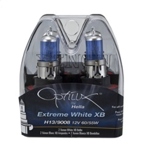 Hella Optilux H13/9008 12V 60/55W XB Xenon White Bulbs (Pair) - Rowdy Warehouse 