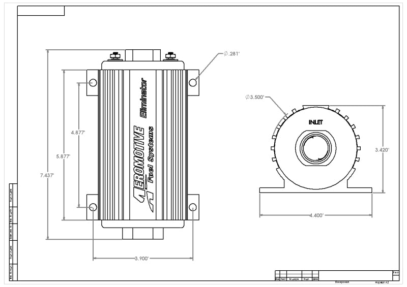 Aeromotive Eliminator-Series Fuel Pump (EFI or Carb Applications) - Rowdy Warehouse 