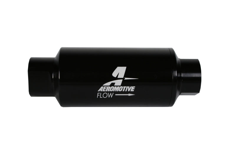 Aeromotive In-Line Filter 10AN 10 Micron Microglass Element Bright-Dip Black 2in OD - Rowdy Warehouse 