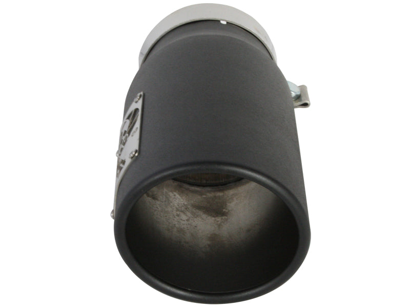 aFe Power Diesel Exhaust Tip Black- 4 in In x 5 out X 12 in Long Bolt On (Right) - Rowdy Warehouse 