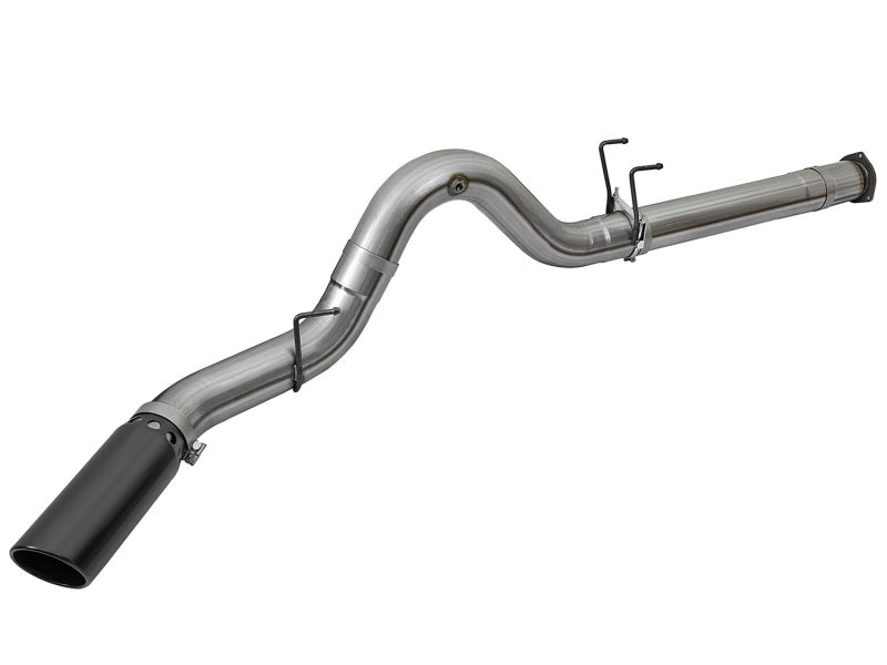 aFe Large Bore-HD 5in DPF Back 409 SS Exhaust System w/Black Tip 2017 Ford Diesel Trucks V8 6.7L(td)