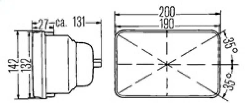 Hella Vision Plus 8in x 6in Sealed Beam Conversion Headlamp - Single Lamp - Rowdy Warehouse 