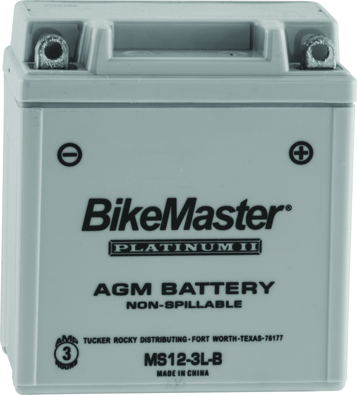 BikeMaster AGM Battery - MS12-3L-B - Rowdy Warehouse 