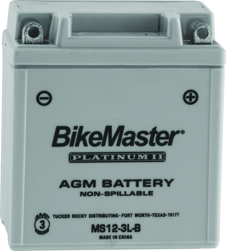 BikeMaster AGM Battery - MS12-3L-B - Rowdy Warehouse 