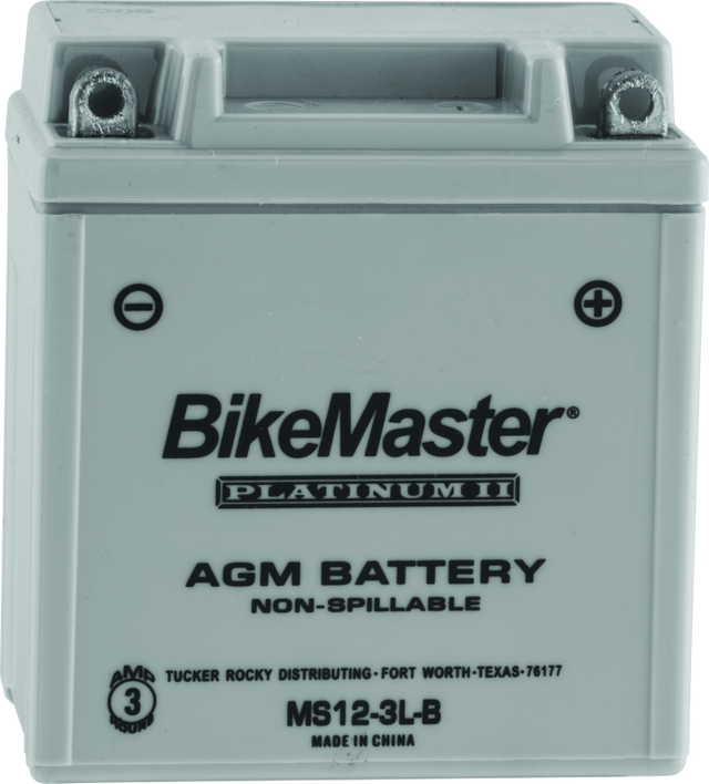 BikeMaster AGM Battery - MS12-3L-B - Rowdy Warehouse 