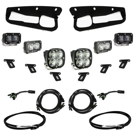 Baja Designs 21-22 Ford Bronco w/Steel Bumper S2 SAE Sportsmen Fog Pkt Light Kit w/Upfitter - Clear - Rowdy Warehouse 