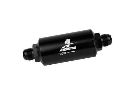 Aeromotive In-Line Filter - AN -10 size Male - 10 Micron Microglass Element - Bright-Dip Black - Rowdy Warehouse 