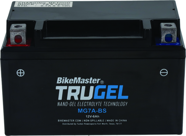 BikeMaster Trugel Battery MG7A-BS - Rowdy Warehouse 