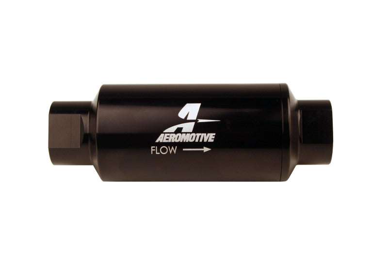 Aeromotive In-Line Filter 10AN 10 Micron Microglass Element Bright-Dip Black 2in OD - Rowdy Warehouse 