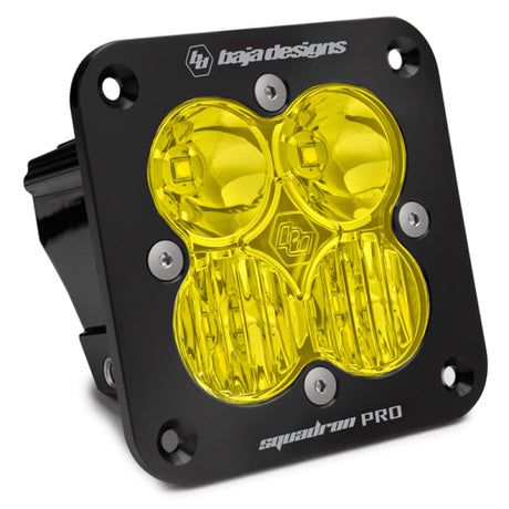 Baja Designs Squadron Pro Flush Mount Black Driving/Combo Pattern LED Light Pod - Amber - Rowdy Warehouse 