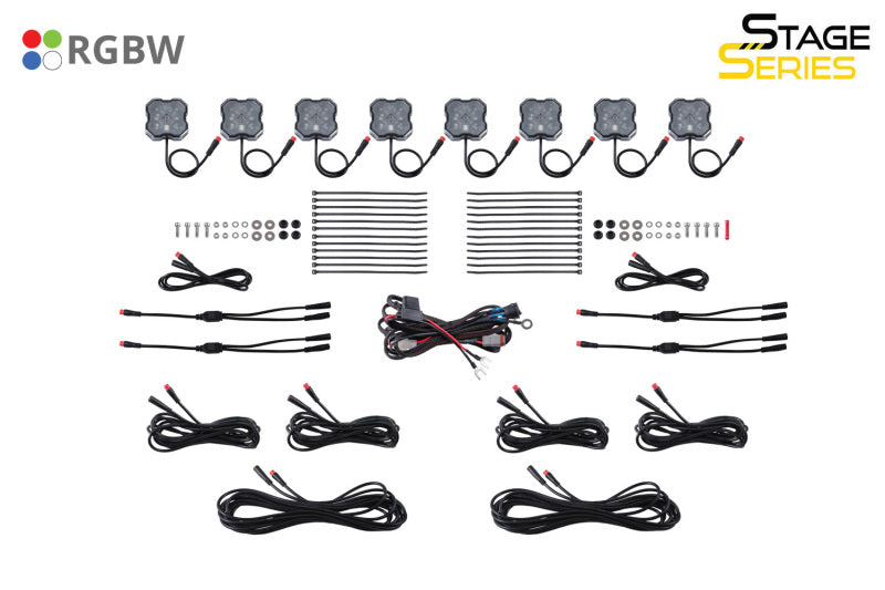 Diode Dynamics Stage Series RGBW LED Rock Light (8-pack) - Rowdy Warehouse 