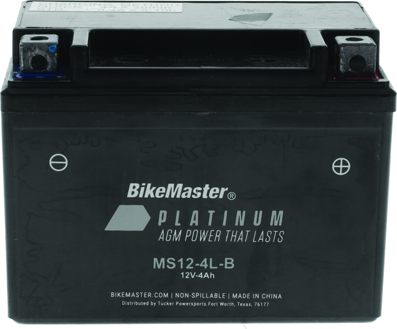 BikeMaster AGM Battery - MS12-4L-B - Rowdy Warehouse 