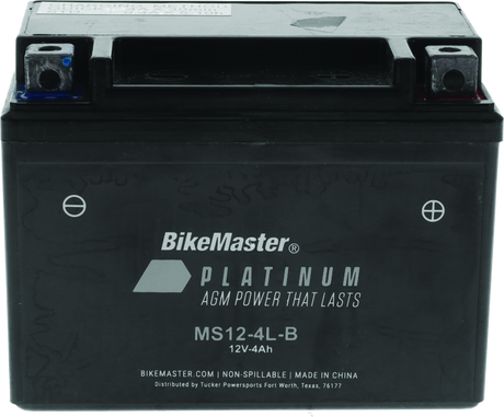 BikeMaster AGM Battery - MS12-4L-B - Rowdy Warehouse 