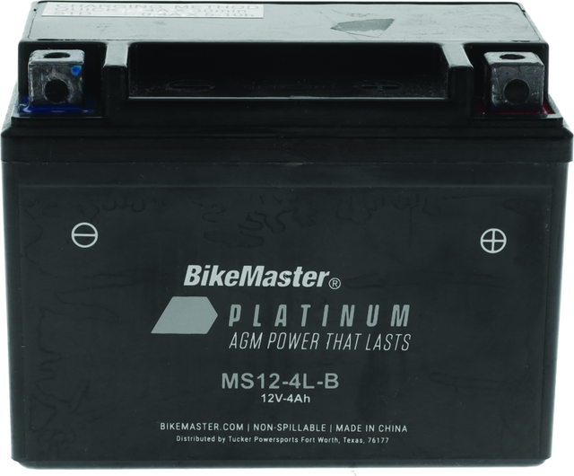 BikeMaster AGM Battery - MS12-4L-B - Rowdy Warehouse 