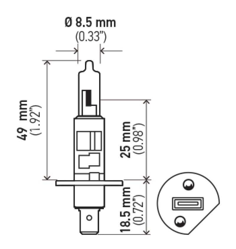 Hella Optilux H1 12V/55W XY Yellow Bulb - Rowdy Warehouse 