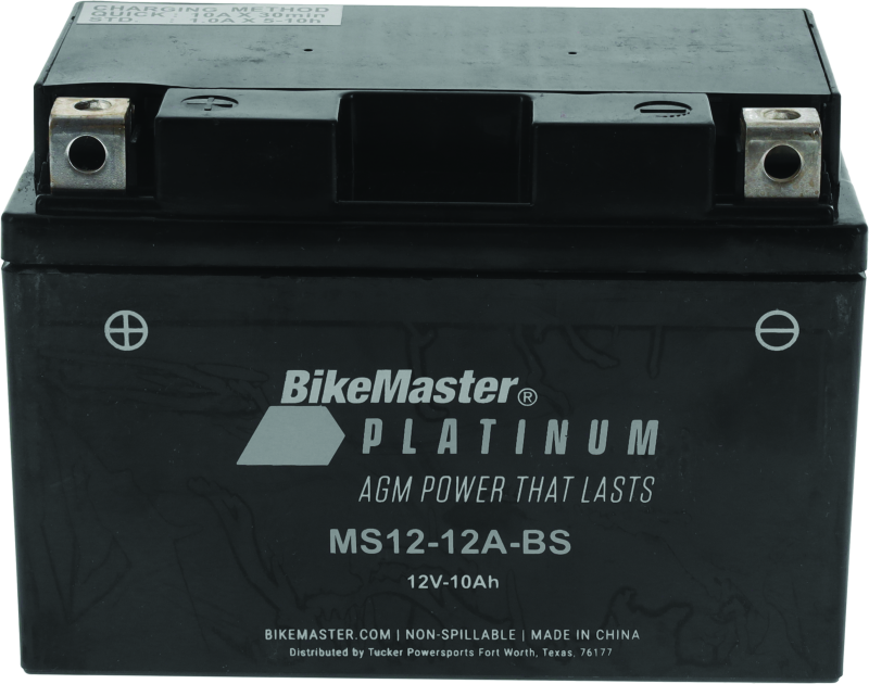 BikeMaster AGM Battery - MS12-12A-BS - Rowdy Warehouse 