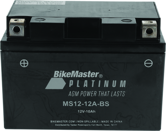 BikeMaster AGM Battery - MS12-12A-BS - Rowdy Warehouse 