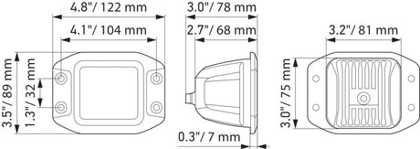 Hella Universal Black Magic 3.2in L.E.D. Cube Kit - Flood Beam (Flush Mount) - Rowdy Warehouse 