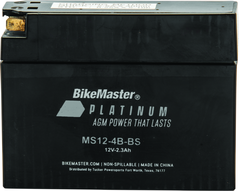 BikeMaster AGM Battery - MS12-4B-BS - Rowdy Warehouse 