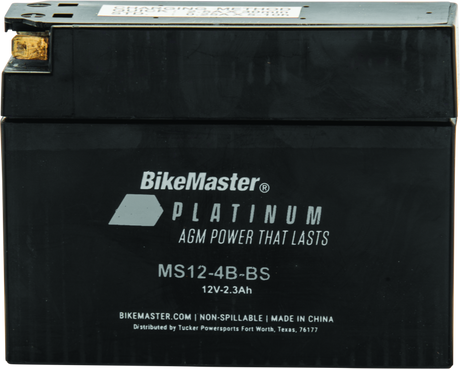 BikeMaster AGM Battery - MS12-4B-BS - Rowdy Warehouse 