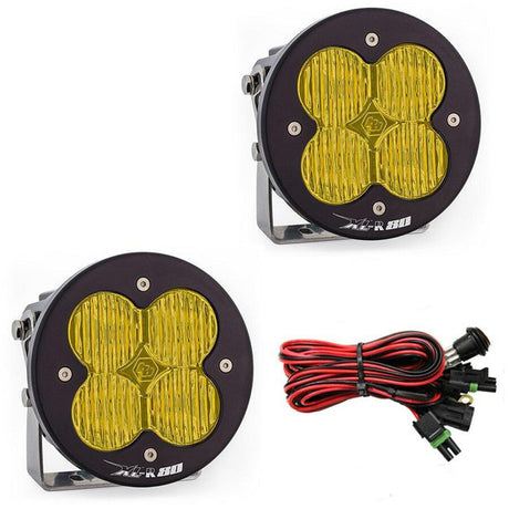 Baja Designs XL-R 80 LED Auxiliary Light Pod Pair (Wide Cornering) (Amber) - Rowdy Warehouse 