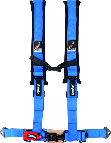 DragonFire Racing Harness- H-Style- 4-Point- 2in Buckle- Blue - Rowdy Warehouse 