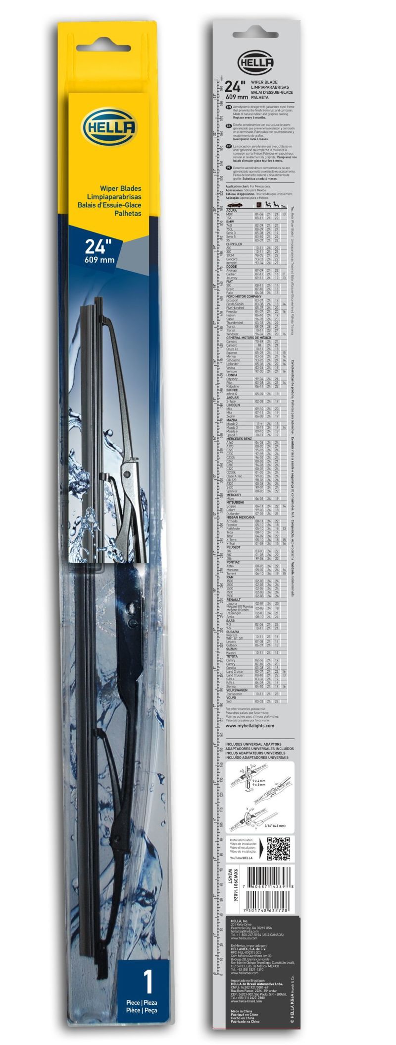 Hella Standard Wiper Blade 24in - Single - Rowdy Warehouse 