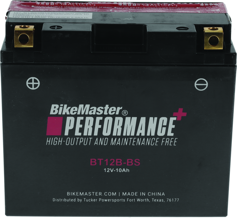 BikeMaster BT12B-BS Battery - Rowdy Warehouse 