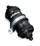 Fuelab 818 In-Line Fuel Filter Standard -8AN In/Out 40 Micron Stainless - Black - Rowdy Warehouse 